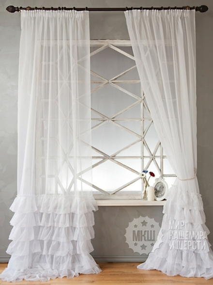 Легкие шторы НОА (арт. BL01-118-01)  - (140х270)х2 см.  - (Возможна высота 250 см.) - белые