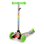 Самокат 3х-колес. 55 см, ручка макс. 62 см, желтый, колеса PU свет цветные, макс. вес 45 кг