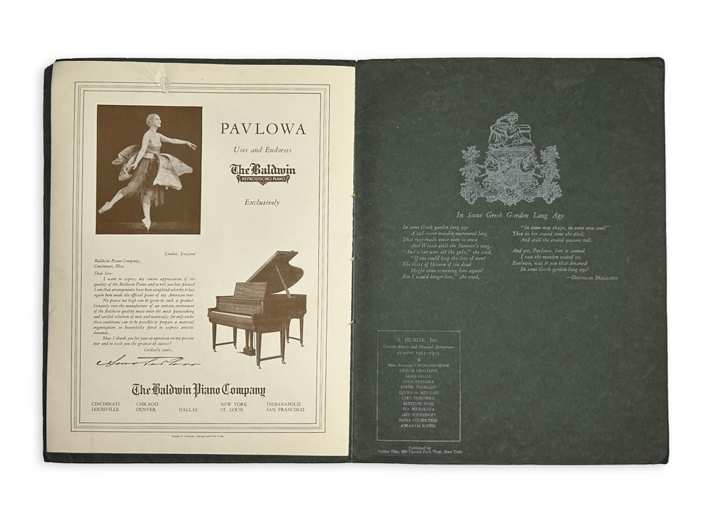 Анна Павлова. Программа балетных выступлений труппы А. Павловой в США в 1924-1925 гг.