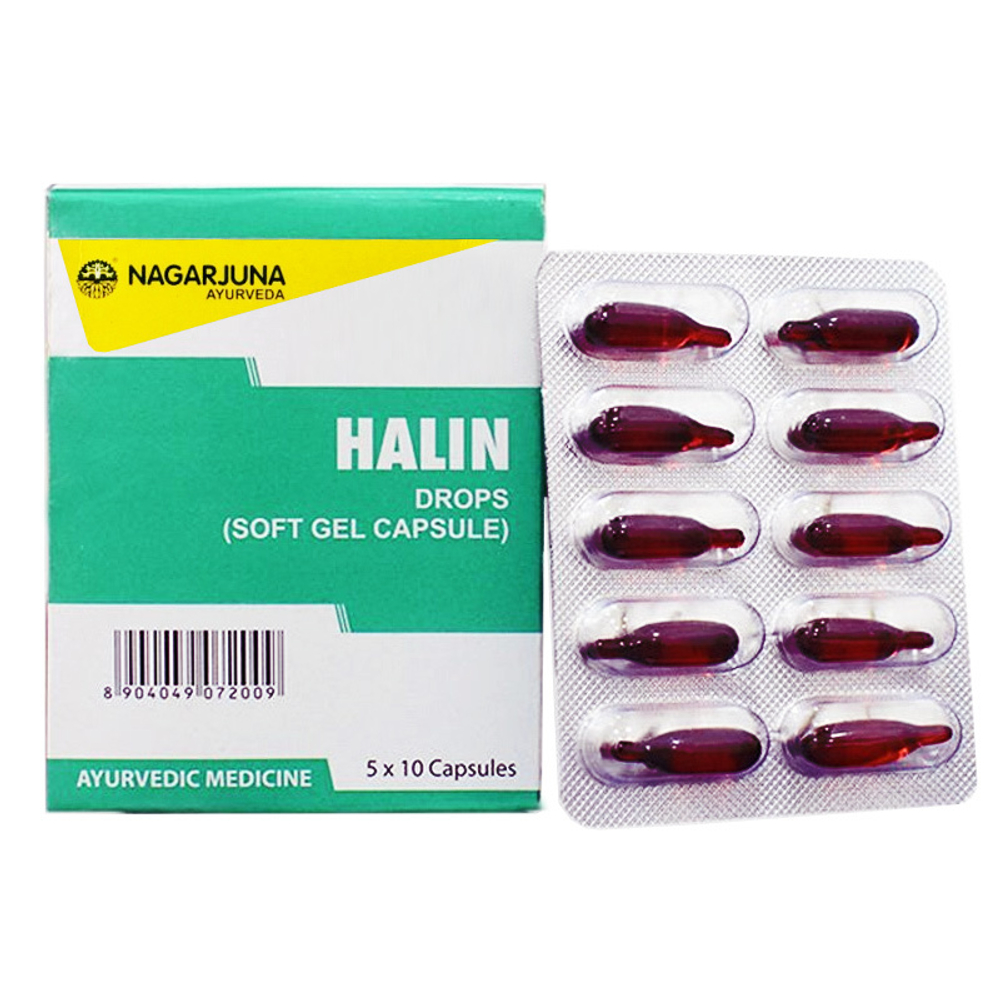 Халин Нагарджуна капсулы для ингаяции (Halin Drops Soft Gel Capsules, Nagarjuna), 50 капсул