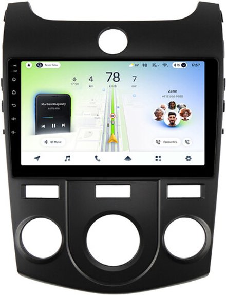 Магнитола для KIA Cerato 2 2008-2013 (кондиционер, рамка черная) - Teyes CC4L монитор 9" IPS на Android 14, Snapdragon 662, CarPlay, 4G SIM-слот