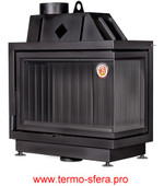 Каминная топка Экокамин Альфа 800 RB два стекла правая черный шамот