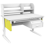 Растущая парта Дэми СУТ 62 PRO с полкой СУТ.62.250 и тумбой (1150×750 мм)