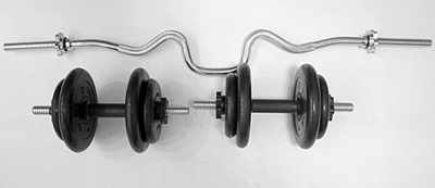Комплект 2 гантели и гриф z-образный общий вес 40 кг арт2