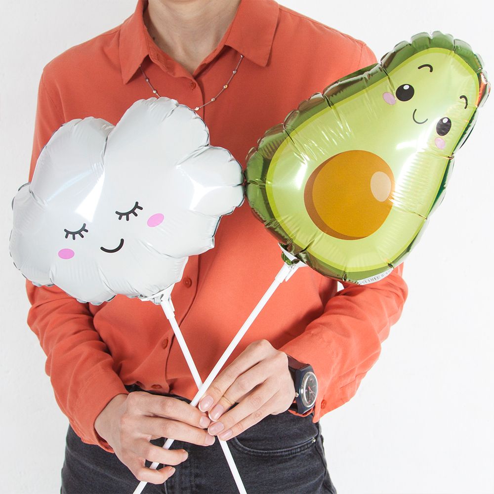 Шар (14''/36 см) Мини-фигура, Облако, Белый, 1 шт.