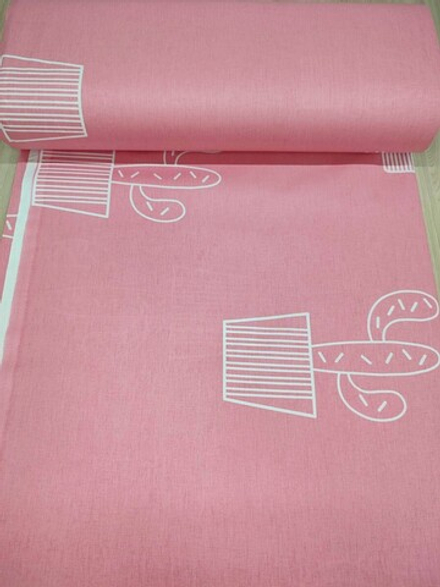 Ткань ранфорс (поплин люкс) "Кактус на розовом"