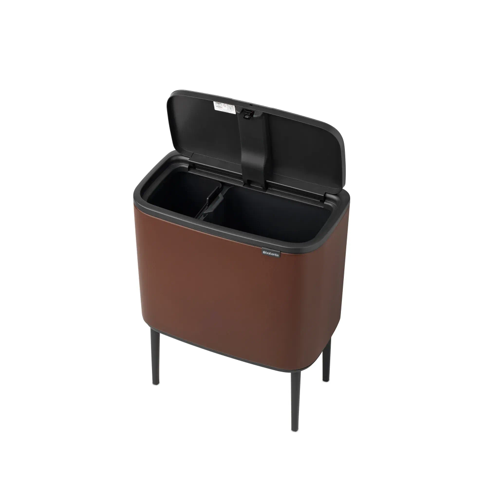 Brabantia Контейнер для мусора Bo Touch 11+23 л коричневый