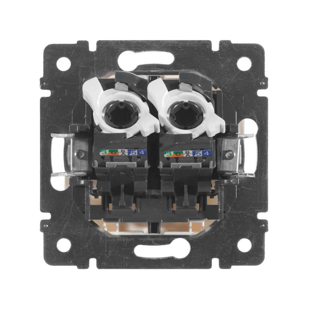 Розетка компьютерная двойная RJ45 категория 5e UTP с захватами - белый Valena Classic LEGRAND