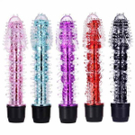 Гелевый вибратор со съемной стимулирующей насадкой, голубой (Цвет: голубой)