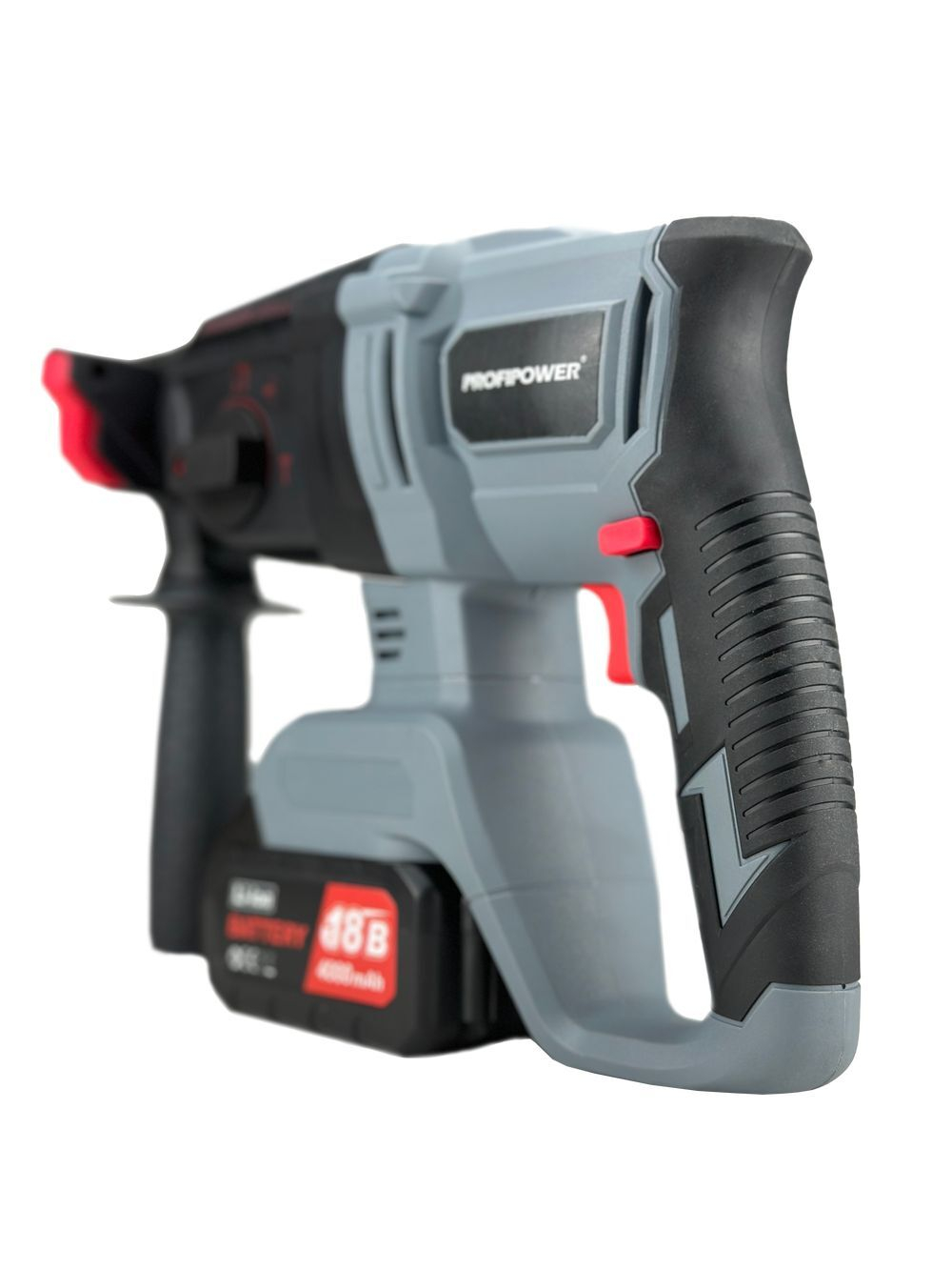Аккумуляторный беcщеточный перфоратор PROFIPOWER MKDHR-18V (18В,Li-ion-1шт, 4.0Ач, 1,9Дж, 3 режима,буры-3шт, З/У, в кейсе)