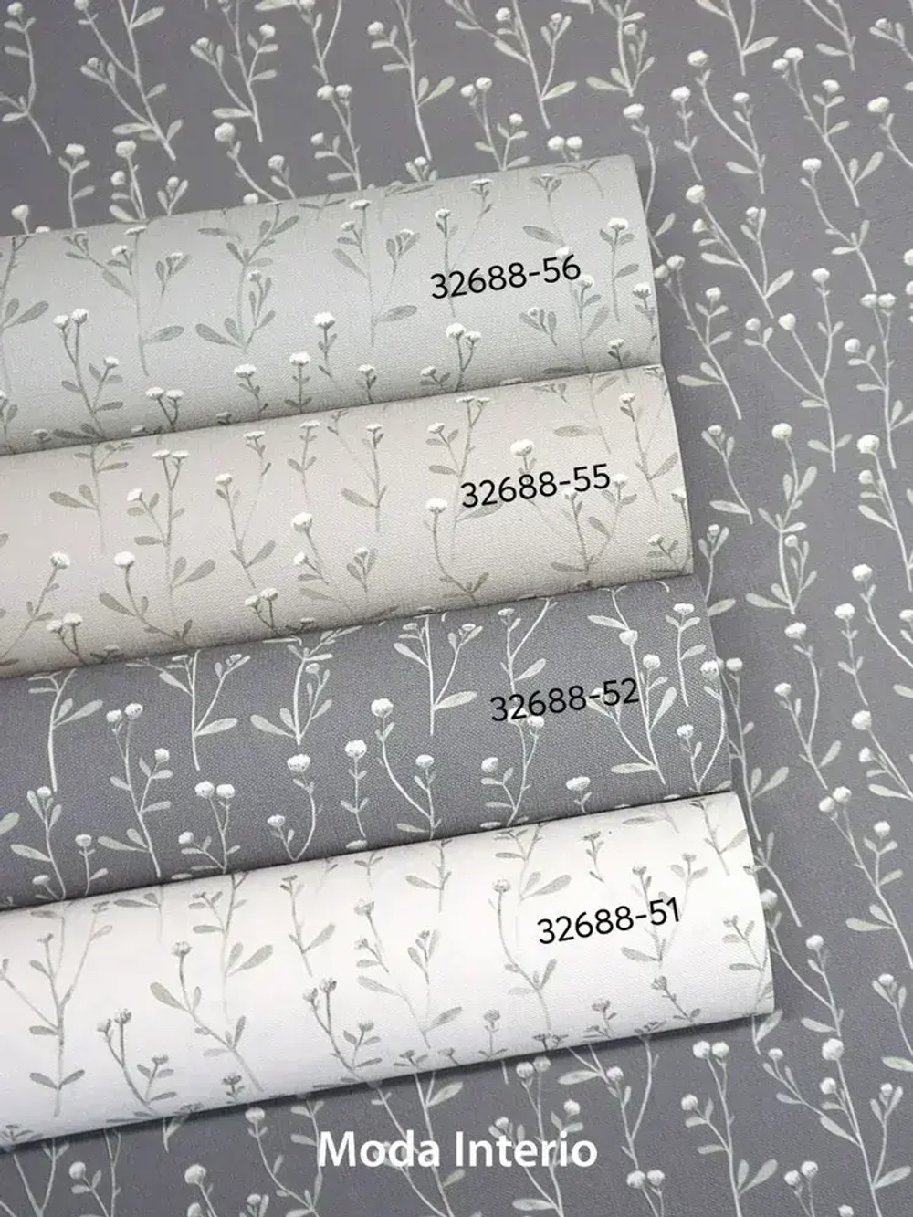 Обои винил на флизелине, веточка на серо-бежевом, метровые, для гостиной, Tenero (Moda interio, арт.32688-55)