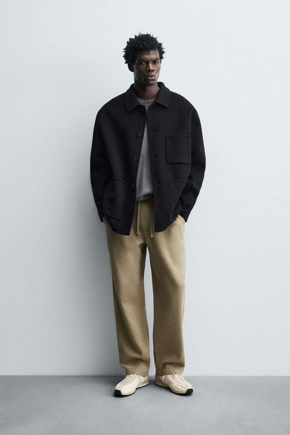 ZARA БРЮКИ RELAXED FIT С РЕЛЬЕФНОЙ СТРУКТУРОЙ, РЫЖЕВАТО-КОРИЧНЕВЫЙ