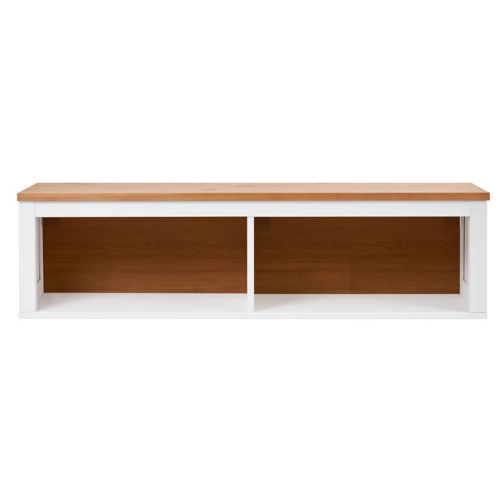 Полка навесная с 2 секциями Хемнэс Hemnes/ Кымор, 124х34х37 см, белый/светло-коричневый
