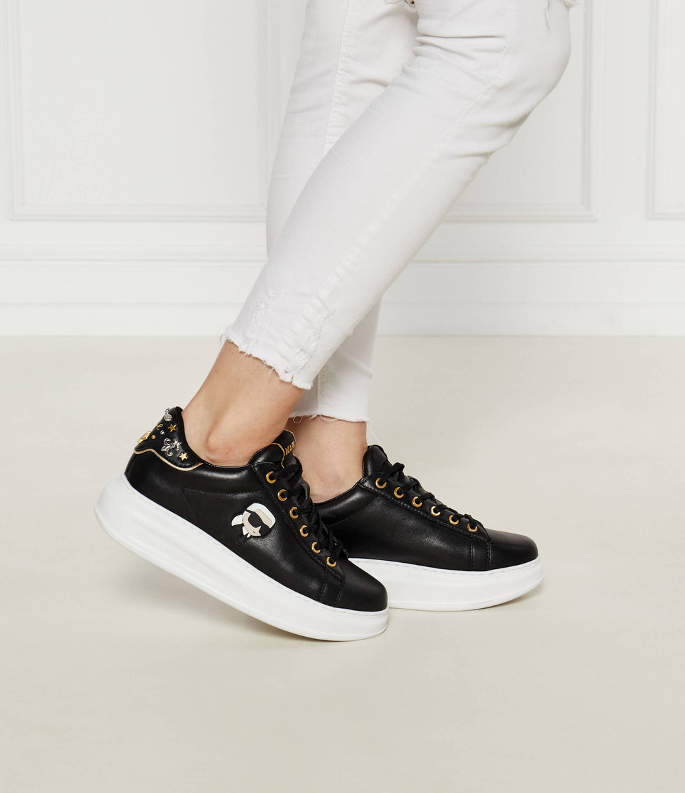 Кожаные кроссовки kapri Karl Lagerfeld - черный(KL62528M)