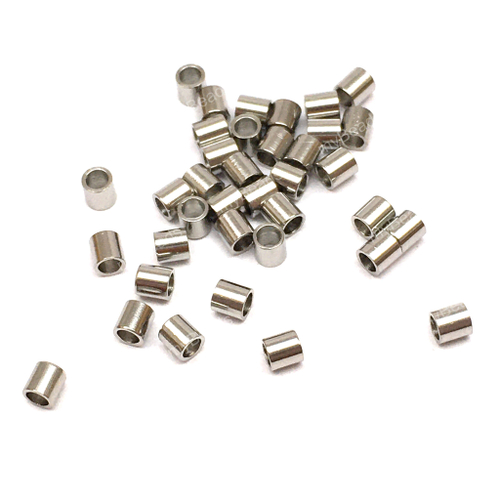 Бусины "Цилиндр" 2.5х2 мм (10 шт), нержавеющая сталь
