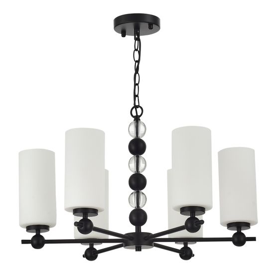 SL2003.403.06 Люстра подвесная ST-Luce черный/белый E27 6*40W AURORA