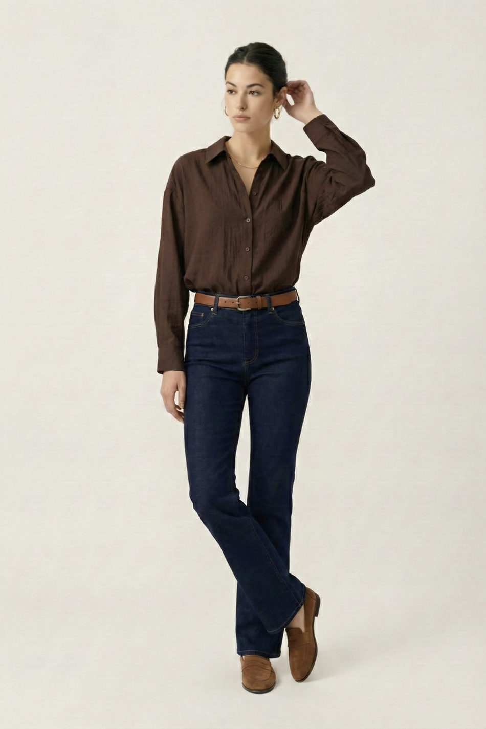 Рубашка оверсайз из вискозы