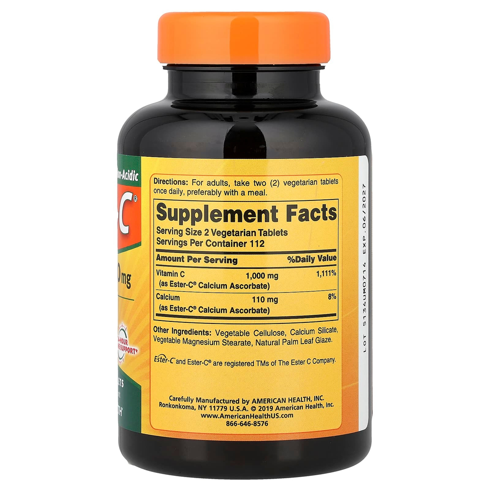 American Health, Ester-C®, 225 вегетарианских таблеток (500 мг в одной таблетке)