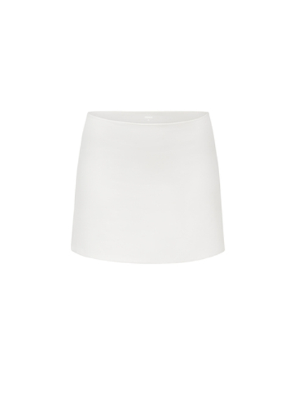 white mini skirt