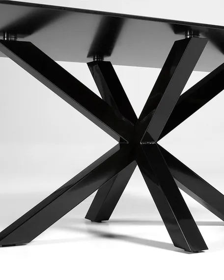 Стол Argo 200x100 см, черное стекло, черные ножки