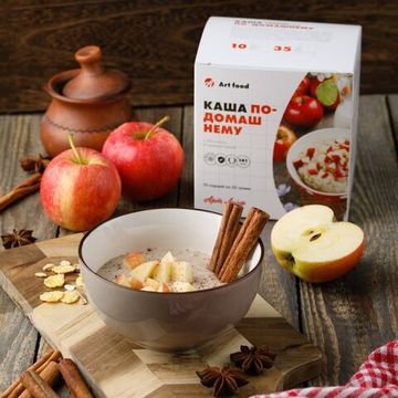 Каша По-домашнему с яблоками и льняной мукой