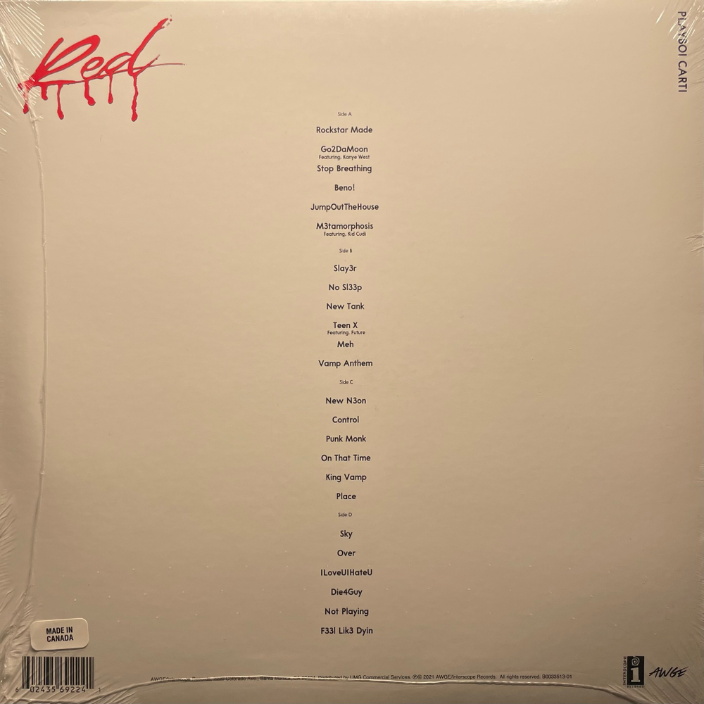 Playboi Carti ‎– Whole Lotta Red 2LP (Канада 2021г.)