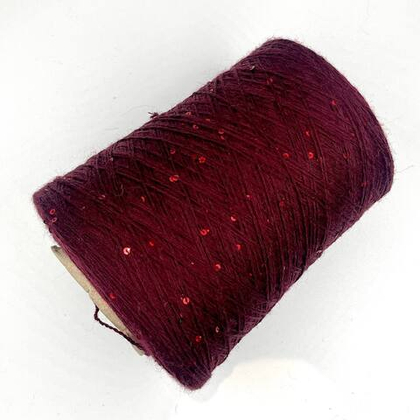 Меринос 70% кашемир 30% с пайеткой, 700м в 100г, бордо