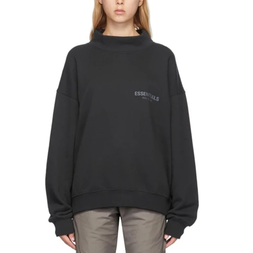 Толстовка Fear of God Essentials SS20 Black Mock Neck Sweatshirt, FOG-SS20-269