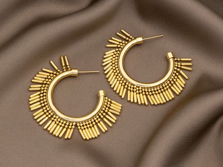 Серьги-кольца 48мм, с подвесками