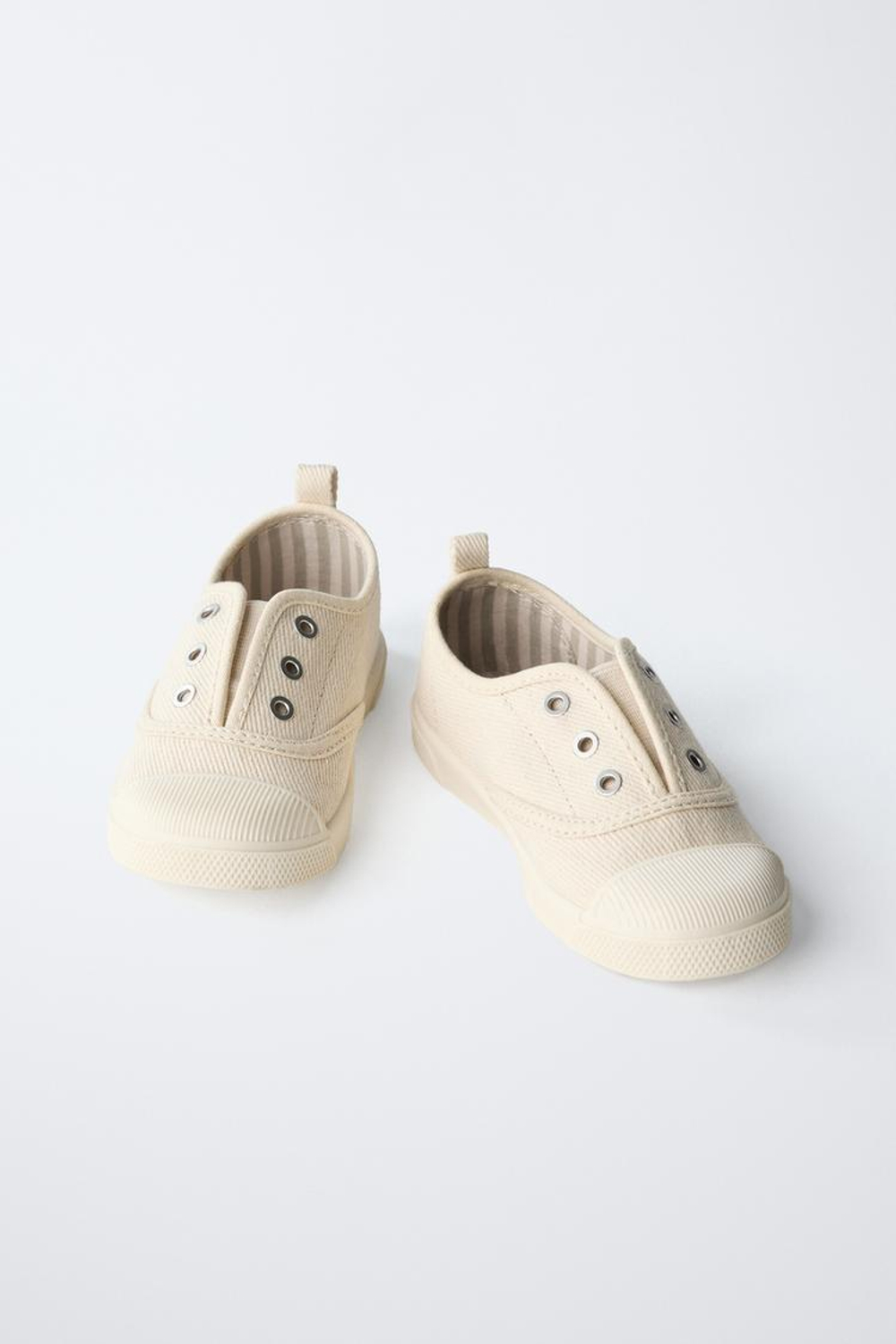 ZARA КЕДЫ ИЗ ХЛОПКА, ЭКРЮ