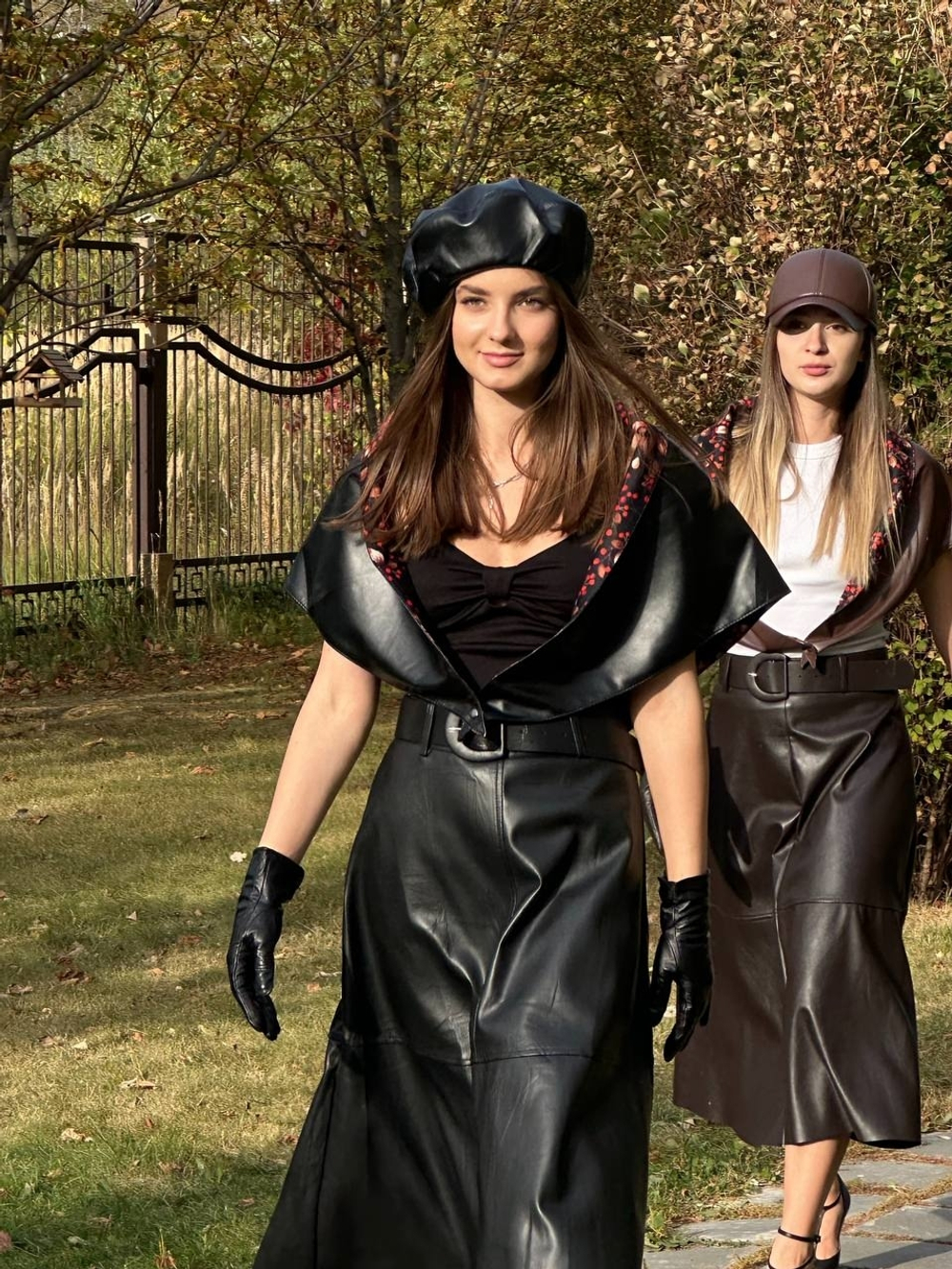 Юбка экокожа шоколад