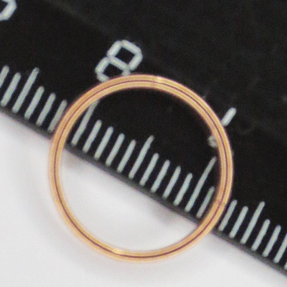 Кольцо-кликер с замком 12 мм толщиной 1 мм для пирсинга. Медицинская сталь, розовая позолота