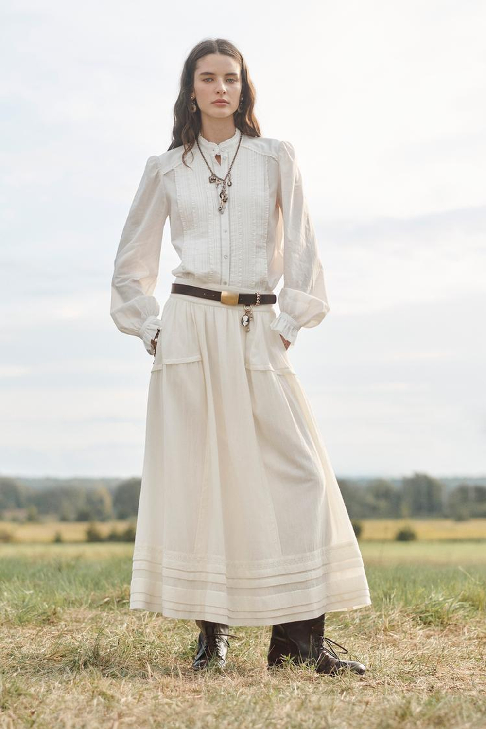 ZARA БЛУЗА С ПЛИССИРОВКОЙ, БЕЛЫЙ