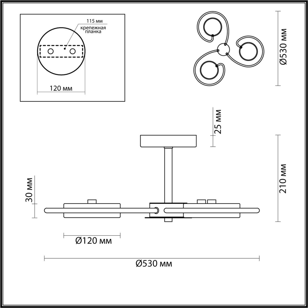 5658/36CL LN Люстра LED 36Вт 3000-6000К 220В IP20 LEDIO