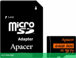 Карта памяти Apacer microSDXC 64GB с адаптером (AP64GMCSX10U8-R)