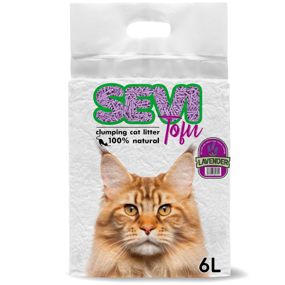 Наполнитель Sevi Tofu комкующийся с запахом лаванды 6 л