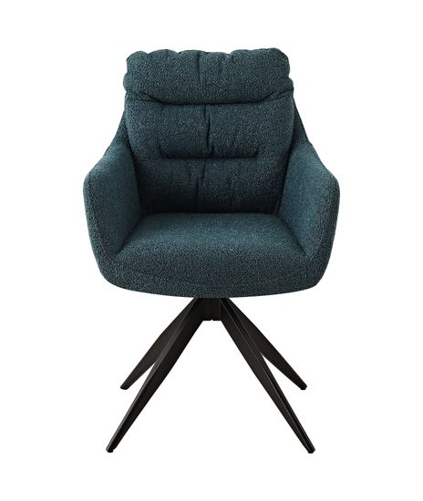 Стул обеденный поворотный Amy сине-зеленый букле