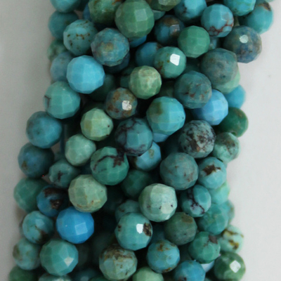 Бирюза синяя АА качество юв. огранка бусины 2.7мм 3мм 4мм