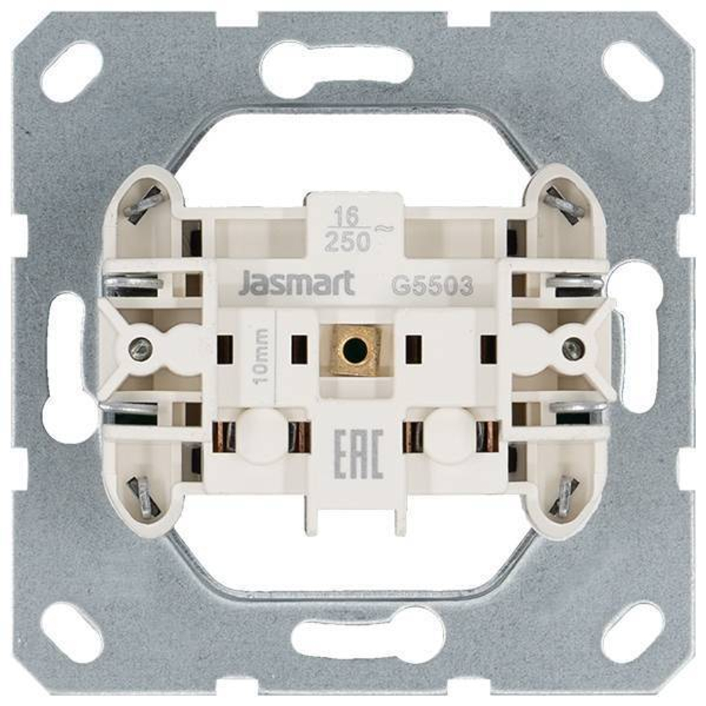 Розетка без заземления с защитными шторками 16A 250V~ 2P, цвет белый глянцевый