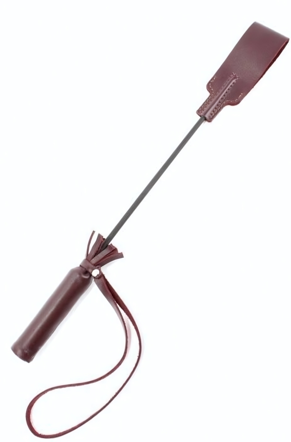 Бордовый кожаный стек с петлёй на ручке - 37 см. (Цвет: бордовый)
