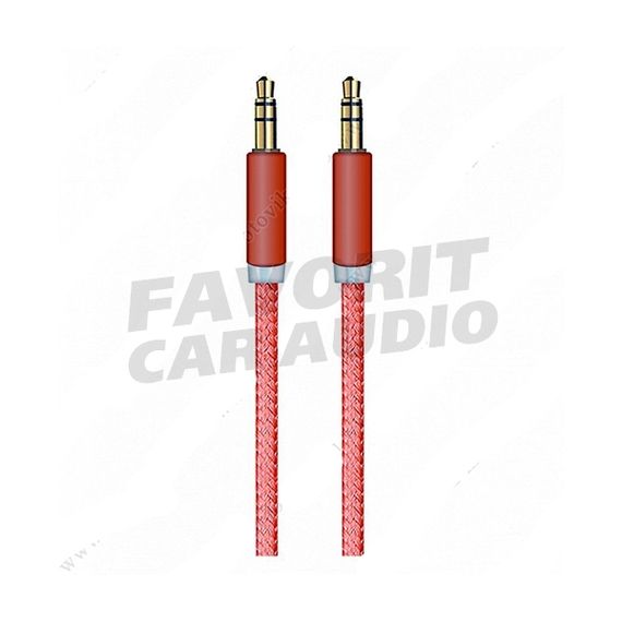 Кабель AUX, Jack 3,5mm(m) - Jack 3,5mm(m) OXION AUX007, 1.0м, круглый, ткань, цвет: оранжевый