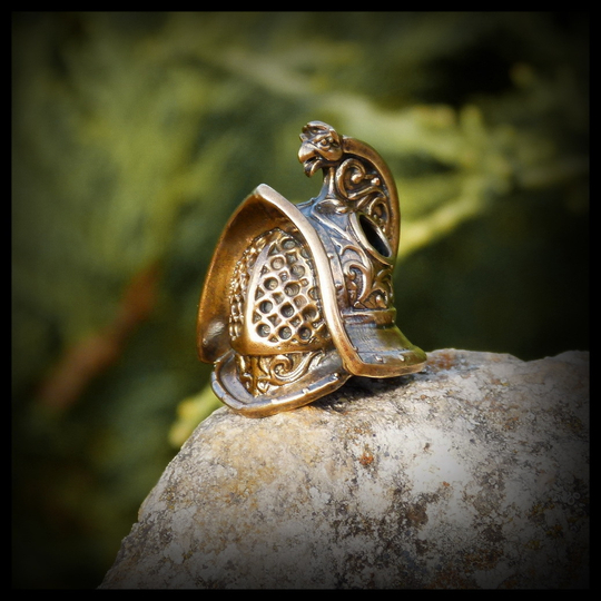 Бусина "Шлем гладиатора" для темляков или браслетов , латунь