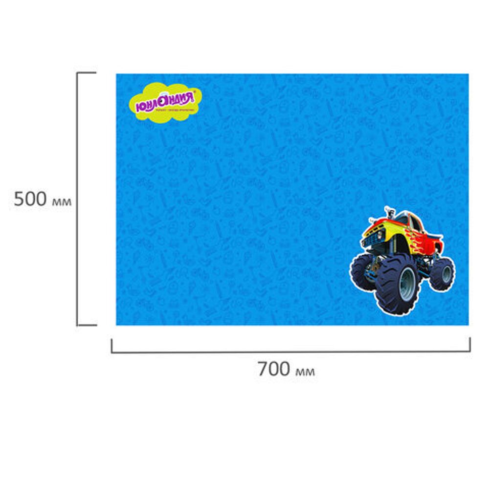 Клеёнка настольная для занятий творчеством ЮНЛАНДИЯ, БИГФУТ, 50х70 см, ПВХ, 662458