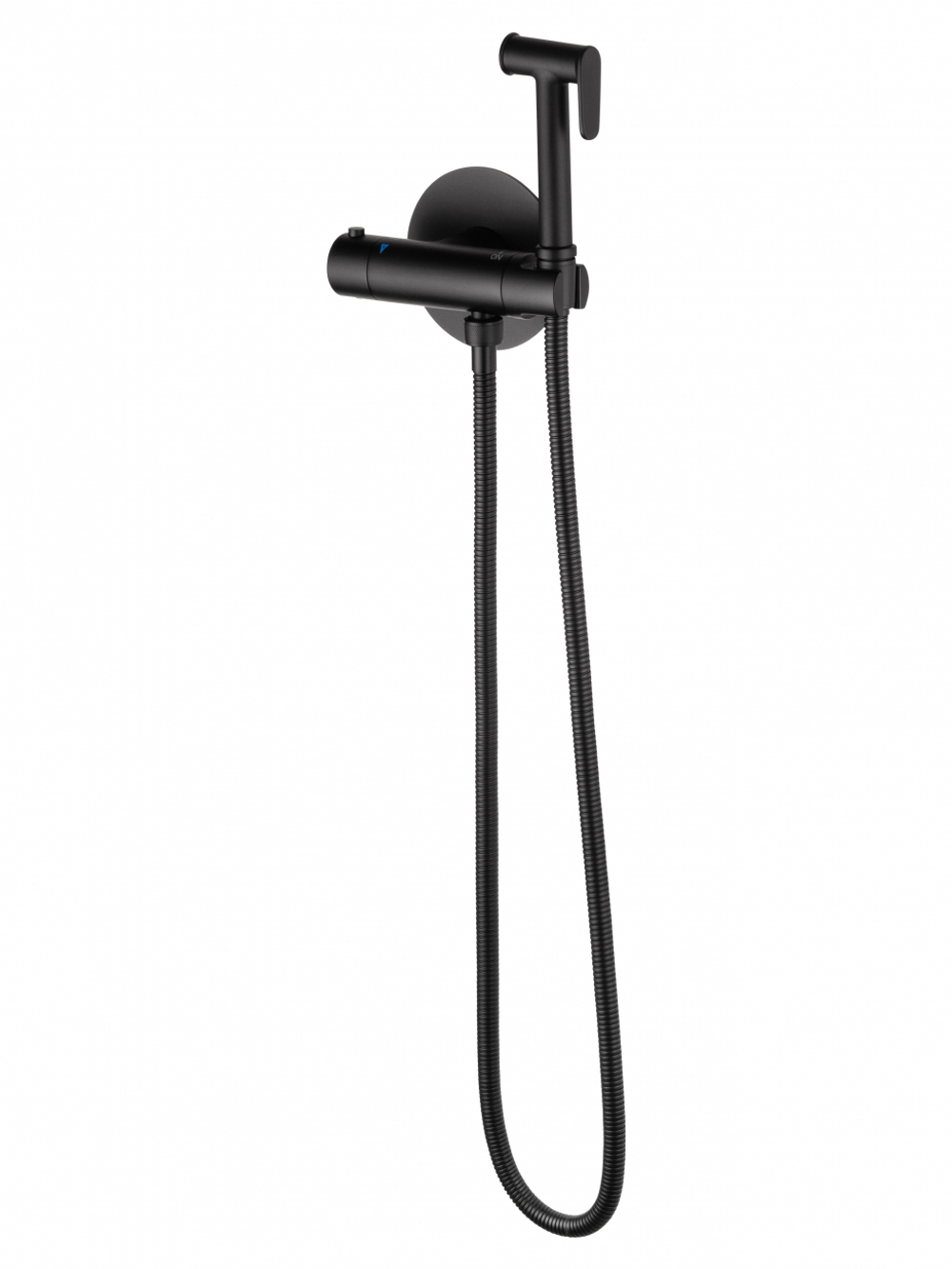 Смеситель с гигиеническим душем и термостатом встраиваемый WONZON & WOGHAND, Черный матовый (WW-88819902-MB)
