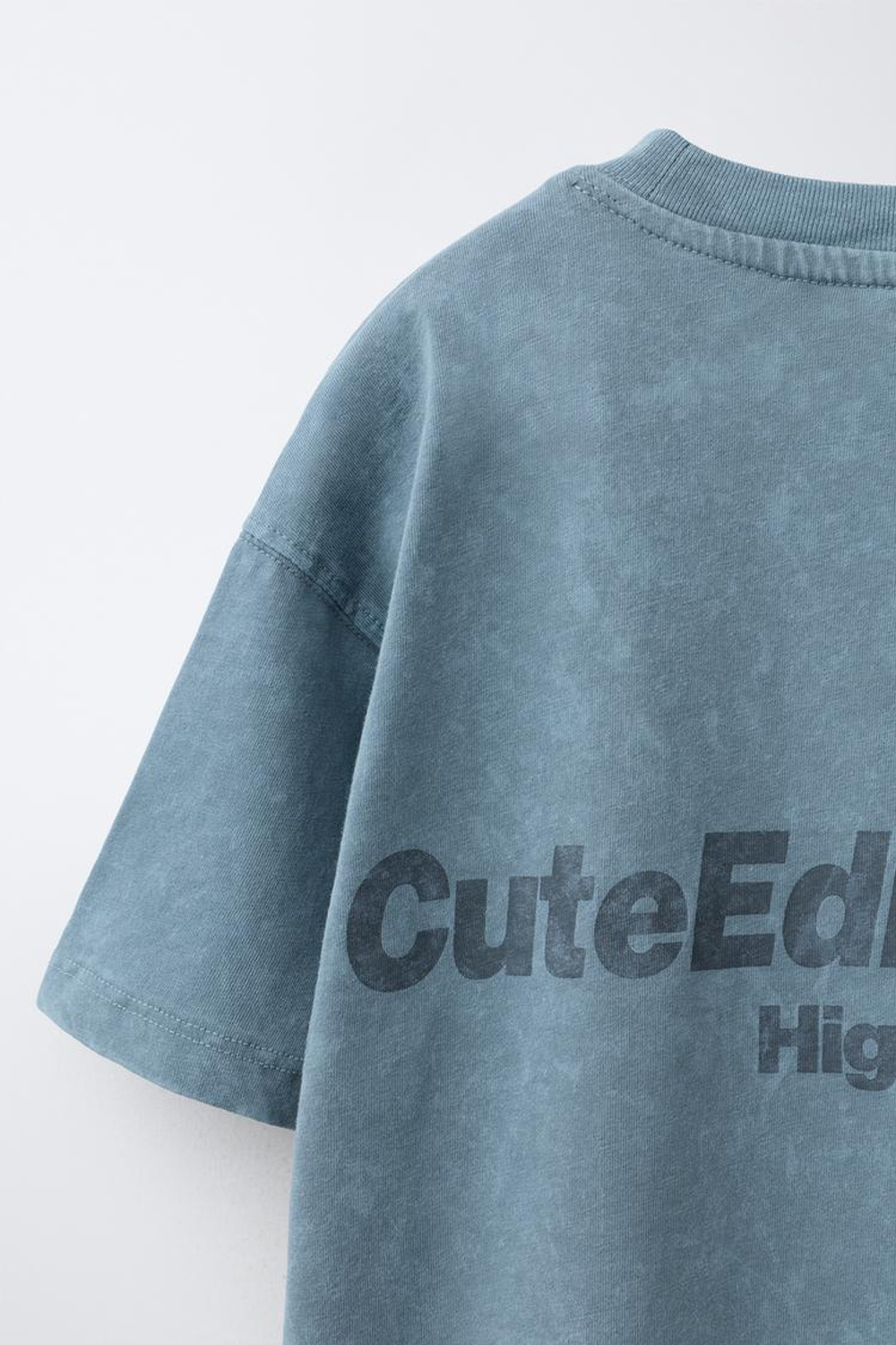 ZARA ФУТБОЛКА С РЕЛЬЕФНЫМ ПРИНТОМ, АНТРАЦИТОВО-СЕРЫЙ