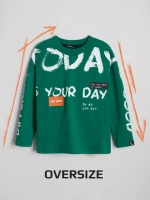 Зеленый лонгслив оверсайз для мальчика