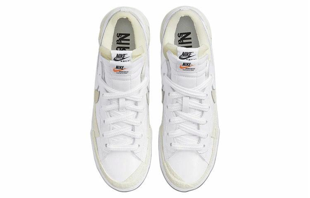 Кроссовки Sacai X Nike Blazer Low "White Patent Leather"
