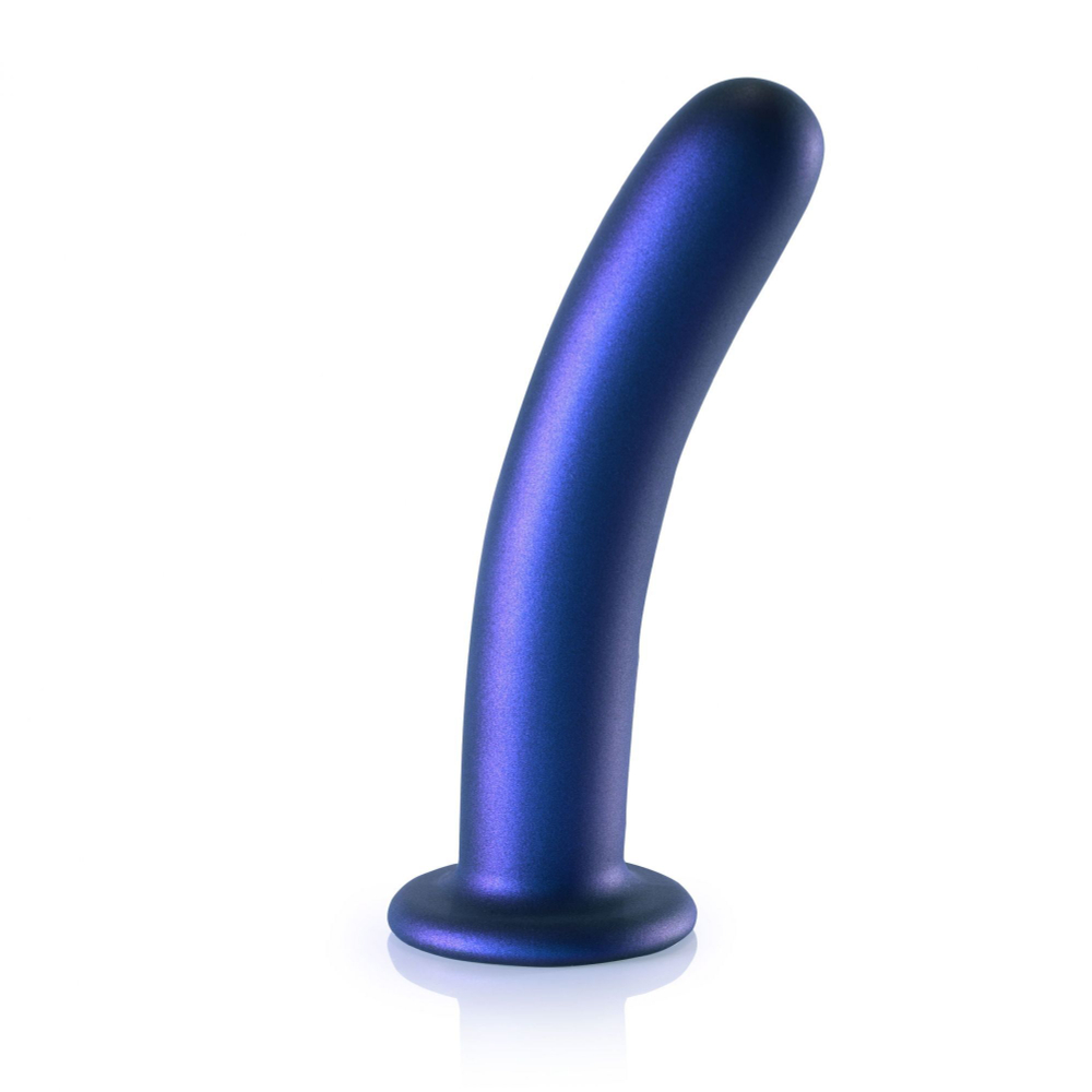 Синий фаллоимитатор Smooth G-Spot - 17,7 см. (Цвет: синий)