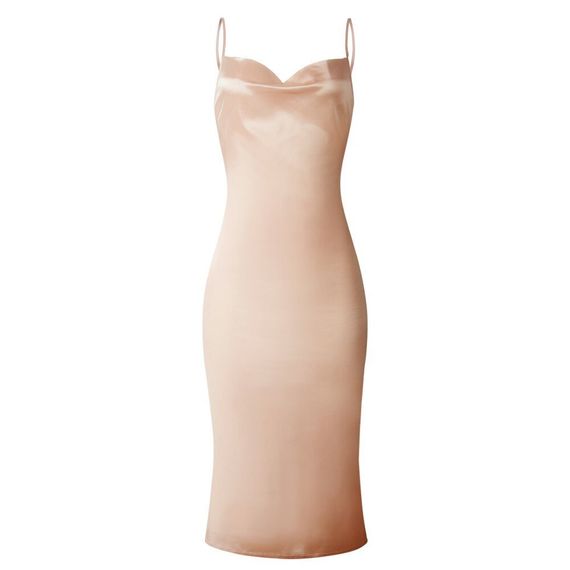 Qadın üçün ipək əlbisə krem rəng