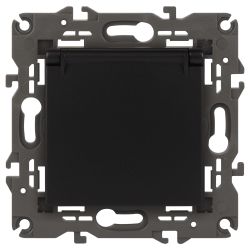 Розетка ЭРА Elegance 14-2103-05 с заземлением 2P+E Schuko со шторками с крышкой 16A-250В IP20 антрацит